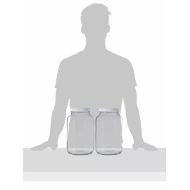 kitchentoolz 2 Pack - 1 Gallon Mason Jar - Glass Jar Wide Mouth with Airtight Lids