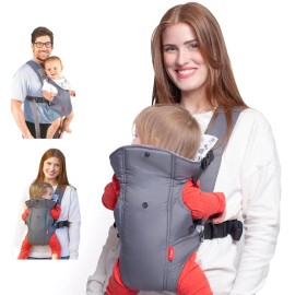 Nuby Deluxe Grey Baby Carrier Newborn to Toddler Ergonomic Comfort Mesh Design