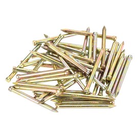 sourcing map Finishing Nails 50pcs 30mm 1.2 Inch Hand-Drive Hardware Carbon Steel Nail Lost Head Nails, Color Zinc
