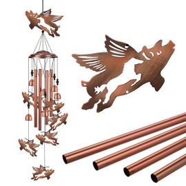 Outdoor Flying Pig Wind Chimes Decorate, Memorial Wind Chimes, Wind Catcher, Mobile Flying Pigs Wind Bells for Home, Yard, Tree, Patio, Garden Decoration, Gifts for Pigs Lovers, Festival Gifts for Mom