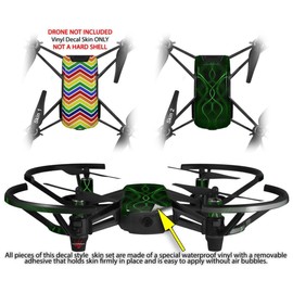 Skin Decal Wrap 2 Pack for DJI Ryze Tello Drone Zig Zag Rainbow Drone NOT Included