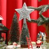 Hollowfly Glitter Mini Star Christmas Tree Topper Christmas Star Pearl