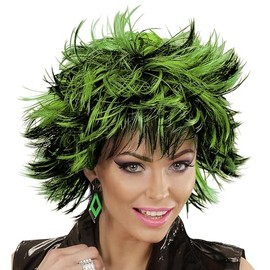 WIDMANN 04416 ? Two Tone Gesträhnte Wig, Short, Green