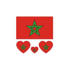 ZPDNURZL 10 Sheets Morocco Flag Tattoos Stickers 40 Pcs Waterproof Sweat Sports National Flag Removable Fake Tattoos