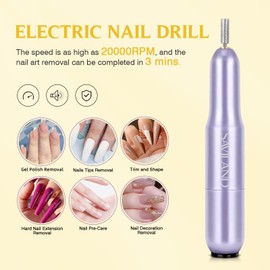 Saviland Nail Tips and Nail Glue Gel Set - 500 Pieces Medium Almond Nail Tips, 4-in-1 Gel Nail Glue, Electric Nail Cutter, U V Lamp for Nails Manicure Tool Gel X Nail Extension Set 2