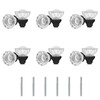 SUMBIN 6 Pack Glass Door Knobs Mortise Style Fluted Crystal
