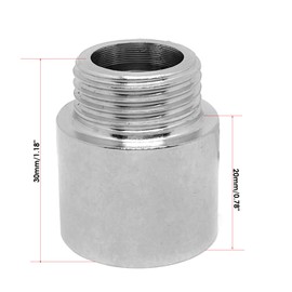 2pcs 1/2" G Male to 1/2" G Female Thread Shower Head Extension Arm Stainless Steel Shower Head Extender Shower Pipe Extension Fitting Adapter(Extension Length 20mm/0.78")