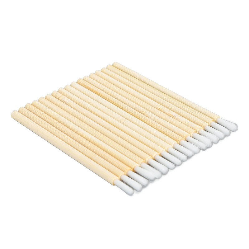 100pcs Disposable Lip Brush Nylon Fiber Bamboo Handle Lipstick Brush