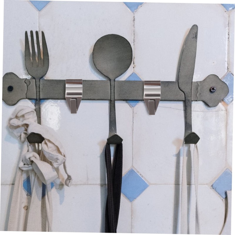 Ciieeo 5Pcs No Drill Hook Stainless Steel Vinyl Wallboard Hidden