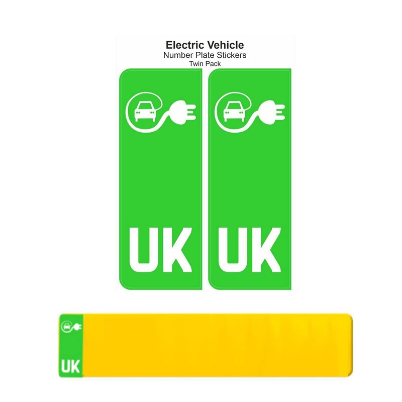 UK Car Badge & Electric Vehicle EV Number Plate Stickers
