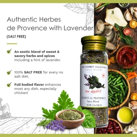The Gourmet Collection Seasoning Blend & Spice Collection: Herbes De Provence Spice Blend with Lavender: Salt-free: Chicken, Fish Soups: 156 Servings.