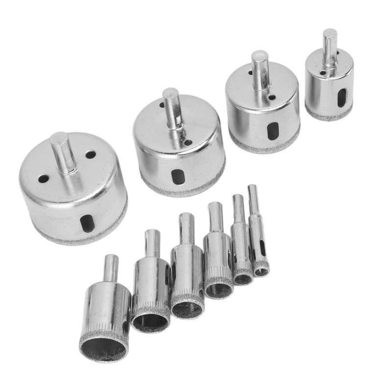 10PCS Diamond Drill Bit Diamond Hole Saw for Glass Tile