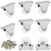 8 PCS White Casters for Furniture,30mm(1.25 inch) Small-size Castor Wheels