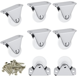 8 PCS White Casters for Furniture,30mm(1.25 inch) Small-size Castor Wheels