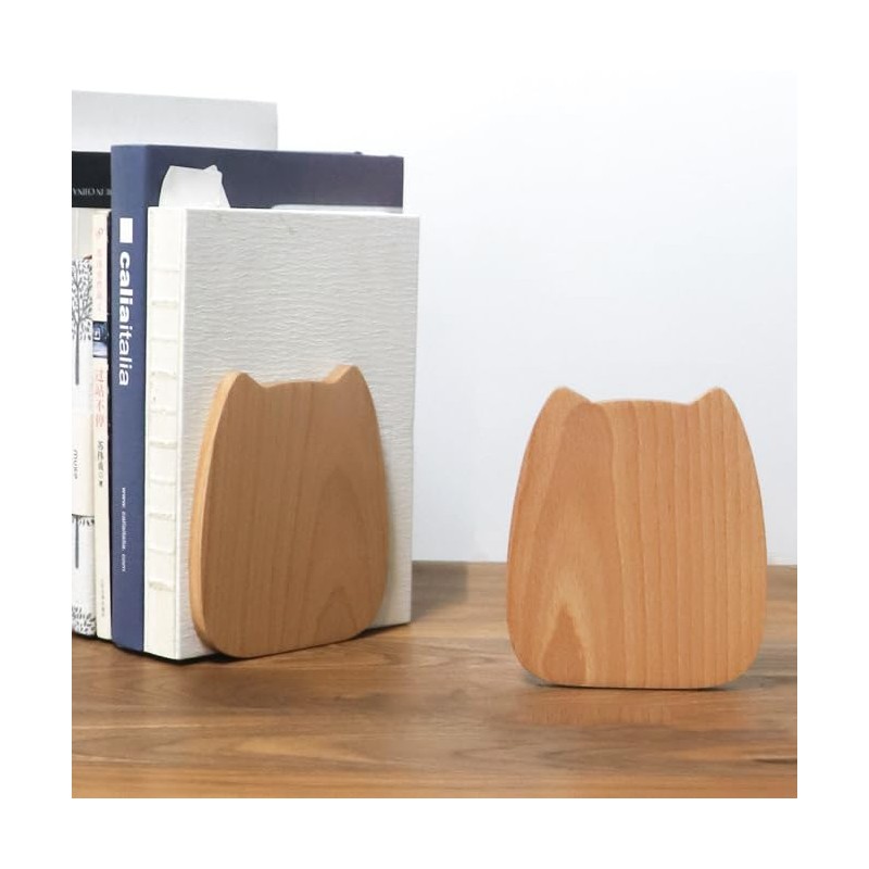 Kaenarie Bookends, Wooden Bookends, Simple Design, Stylish, Cute, Learning for