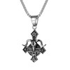 JewelryWe Silver Unique Adventurous Necklace： Men's Satanic Goat Head Upside