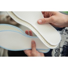 Kaps Soft Cool Cushioning Insoles for Men & Women - Strong Support - Perforated Latex Foam Foot Shoe Inserts – Anti-Fatigue Cool & Dry Comfort for Flat Feet - 3 Sets (UK L7 / 40 EUR)