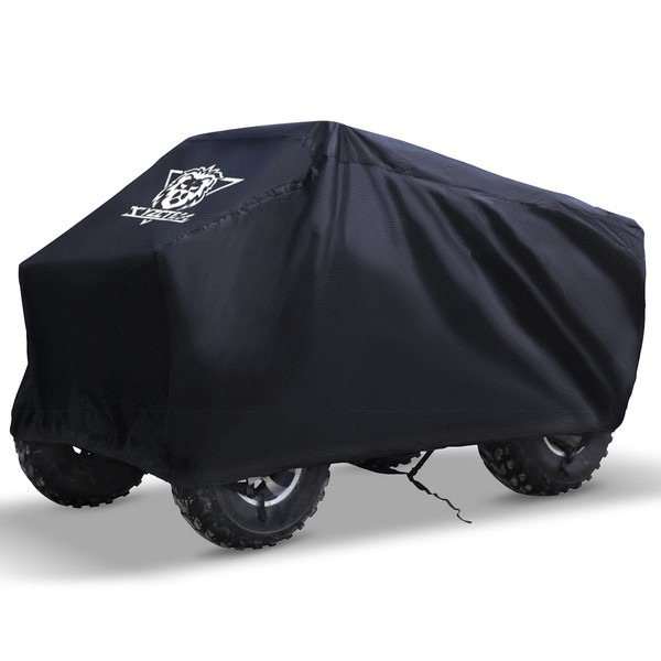 XYZCTEM Waterproof ATV Cover, Heavy Duty Black Protects 4 Wheeler from Snow Rain or Sun (Black, 88 inch)