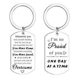 Sobriety Gifts for Women Men Sober Keyring Recovery Gifts Proud Of You Gifts Sobriety Anniversary Keychain Encouragement Gift Inspirational Keyring Sober Gifts Jewelry Keepsake for Family Friend