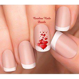 Valentine's Day Red Hearts Design #1 Nail Nail Art Decals