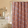 MUGINYU Boho Burnt Orange Floral Shower Curtain - 72x72 Inches,Cotton