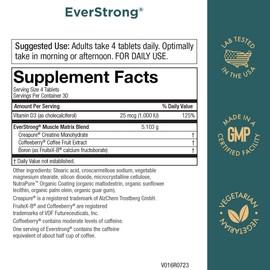 EverStrong - Creatine Monohydrate Blend - Clinically Studied for Golf Maximizing Driving Distance - Muscle Matrix Blend - Joint, Muscle & Energy Support - Boron, CoffeeBerry, Vitamin D3 - 120 Tablets