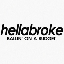 Hellabroke Ballin On A Budget Hell I'm Broke Funny JDM Japanese Racing Motorsports Vinyl Sticker Decal for Car Truck Motorcycle Windows Bumper Laptop Home Wall Decor - Many Colors & Sizes