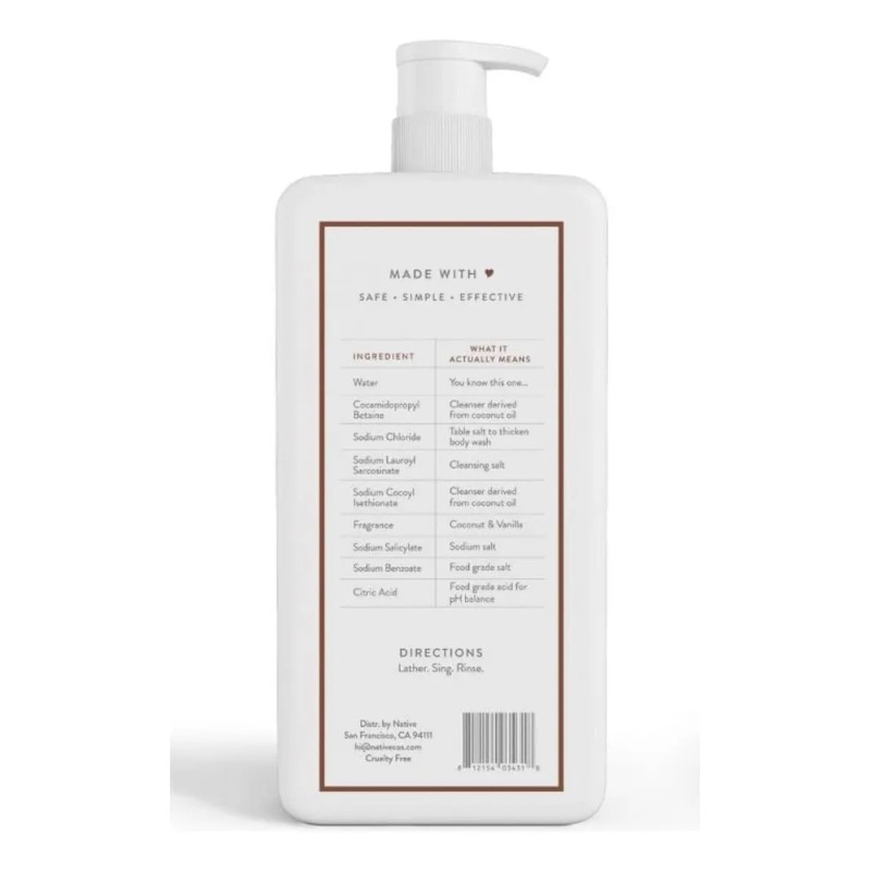 Native Jabon Corporal Para Hombres Mujeres 1064 Ml