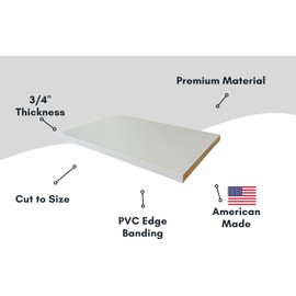 Gray Color Melamine Cabinet Replacement Shelves - 3/4'' Thick - Cabinet Shelf Custom Size Shelf - Melamine Shelves Cut to Order 34