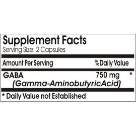 Naturetition Supplements GABA 750mg ~ 200 Capsules - No Additives