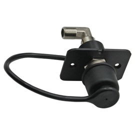 Flush Mount Air Fitting 1/4" BSP Male 90 Degree compressor tyre inflation tank deflate Black Cap