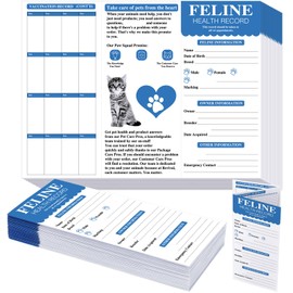 Dunzoom 25 Pcs Cat Health Records Cat Vaccine Record Book Kitten Vaccination Record Card Foldable Cat Vaccines Shot Record Kitten Health Record Booklet for Cat Nursing Supplies