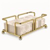 Guest Hand Towel Holder for Bathroom,Rectangle Napkin Tray,Gold