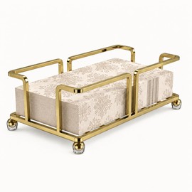 Guest Hand Towel Holder for Bathroom,Rectangle Napkin Tray,Gold