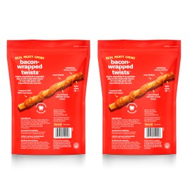 Hartz New Oinkies Bacon Wrapped Twists, Real Meaty Chews with 100% Real Bacon and No Beefhide, 28 Count