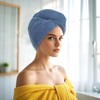 1 Pack Double Layer Microfiber Towel, Hair Turbans for Wet