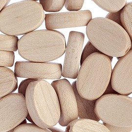 50 Pieces Euro Wood Beads Flat Oval 10x15mm Natural DIY Jewelry and Decoration Making Czech Beads