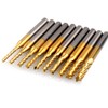 CBRIGHT 10 Pieces End Mill CNC Router Bits, 1/8 Inch