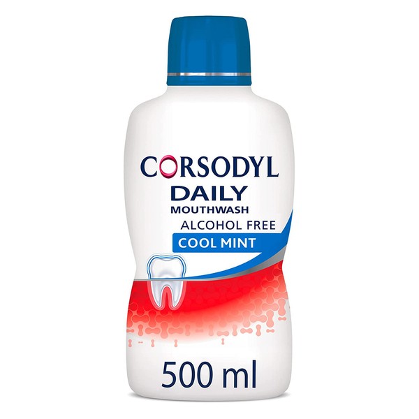 Corsodyl Daily Mouthwash Gum Care Alcohol Free Cool Mint, 500ml