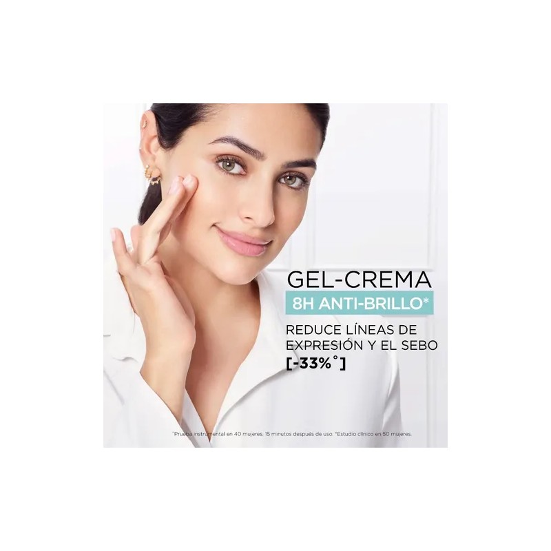 Gel Crema L'oréal Paris Ácido Hialurónico Anti Brillo, 50g