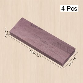 uxcell 4 Pcs Hardwood Lumber Natural Exotic Woods Blocks Hardwood Blanks Boards for Woodworking DIY Crafting Projects Wood Carving Knife Handle, 4.7" x 1.6" x 0.4", Rouge Color