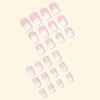 Pink White Ombre Press on Nails Meidium Fake Nails Square