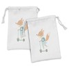 Ambesonne Fox Fabric Pouch Set of 2, Happy Animal with