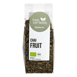 teeverliebt - Organic Chai Fruit Loose Green Tea I Green Tea Blend with Fruity Strawberry Pieces I Hot and Cold a Pleasure I from Controlled Organic Cultivation I 100 g