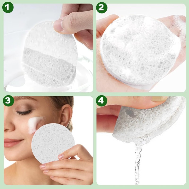 Pack of 30 Large Compressed Face Sponges for Men and