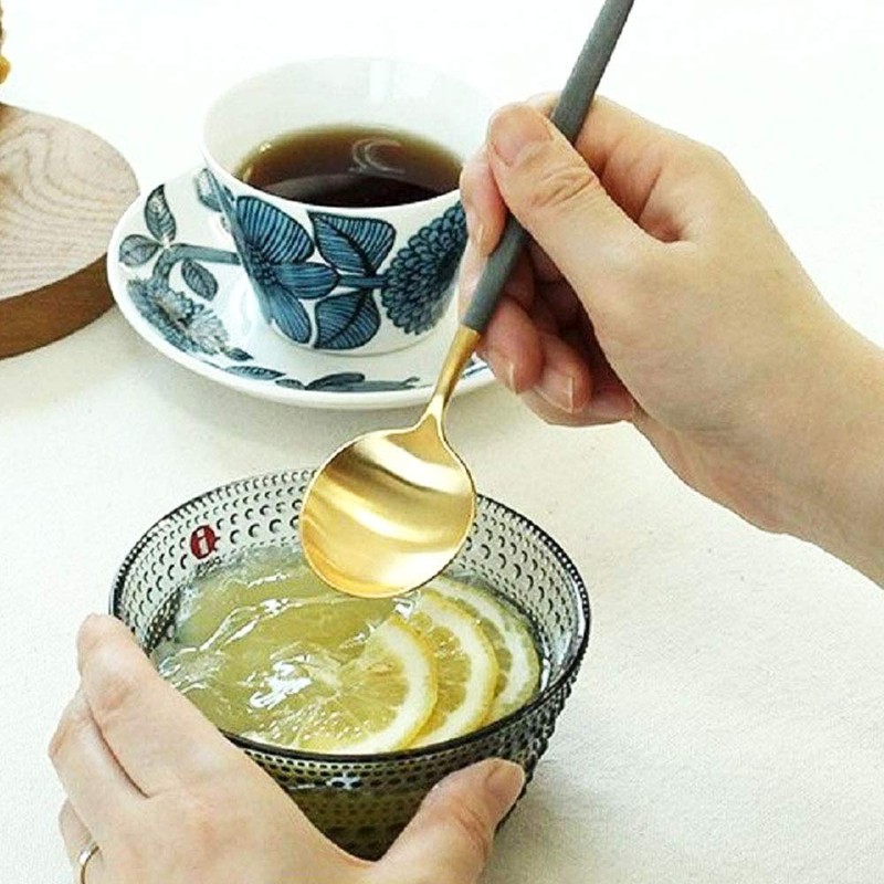 Kuchipole GO.08 GRGB Dessert Spoon GOA Gray x Gold