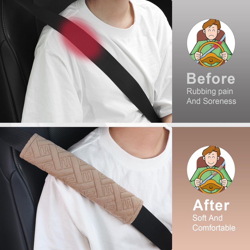 JUSTTOP 2-Pack Universal Car Seat Belt Pads Cover for A