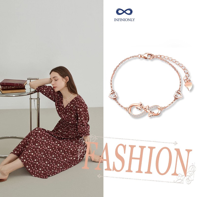 INFINIONLY Women's Girls Butterfly Necklaces Bracelets and Earrings 925 Silver