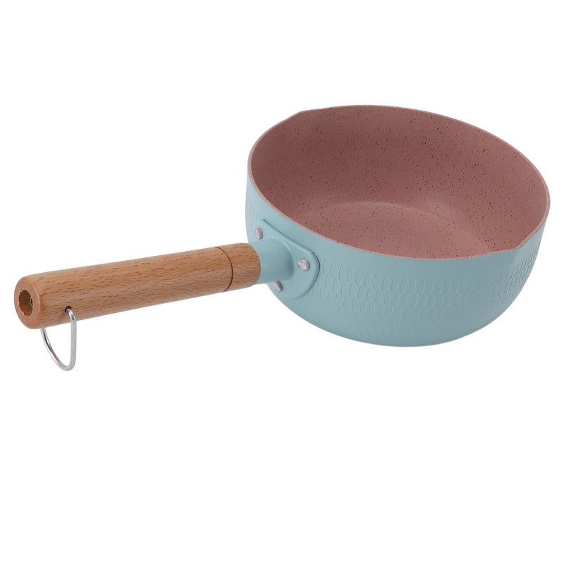 Wooden Handle Milk Pot Aluminum Alloy Multifunctional Flat Bottomed Noodle
