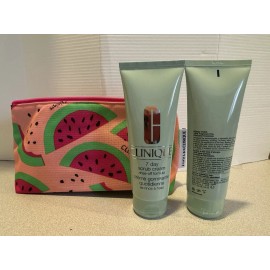 Clinique 2x Clinique 7 Day Scrub Cream Rinse-Off Formula 3.4oz Each Total 6.8oz + Bag